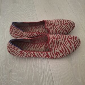 Rothy's Red and Beige Zebra Print Flats